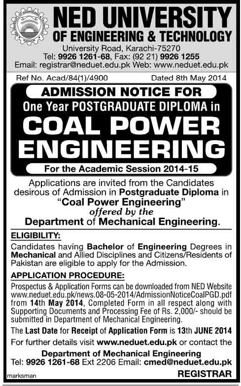 NED-University-Coal-engineering-Admissions-2014