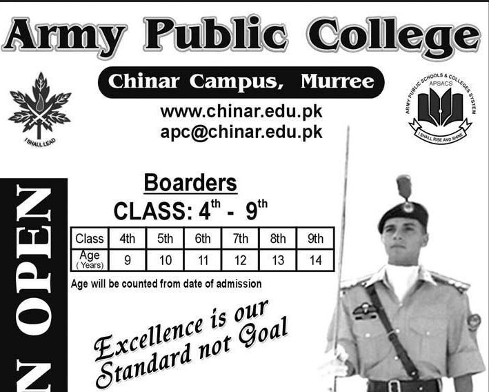 Army Public School Chinar Campus Murree Admissions