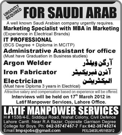 Saudi Arabia Jobs 2019 For Pakistani