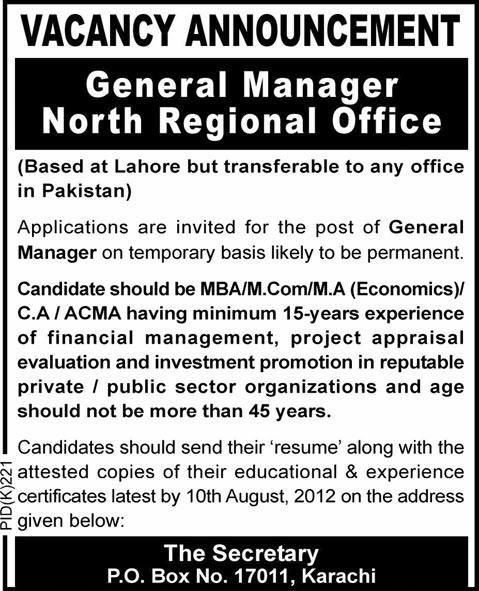 general manager jobs in karachi Pakistan