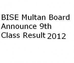 multan board 9th class result 2012