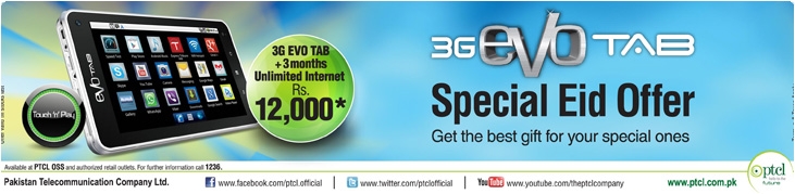 3G EVO Tab Special EID Offer Unlimited Internet