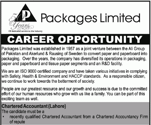 Packages Limited Jobs January 2019