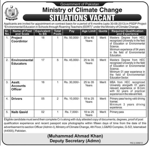 Ministry of climate Jobs 2013