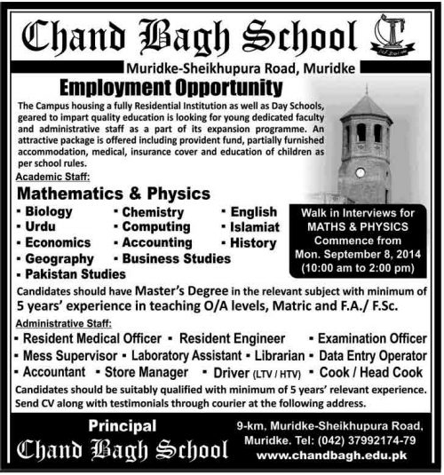 chand-Bagh-College-Jobs 2014