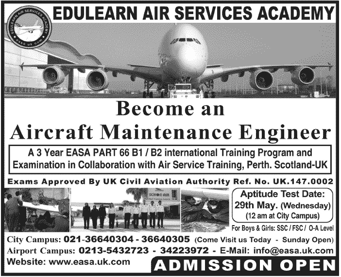 Edulearn Air Services Academy Admission in aircraft 2024