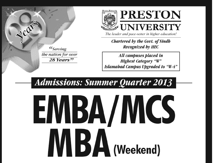 Preston University Admissions EMBAMCSMBA Weekend 2018