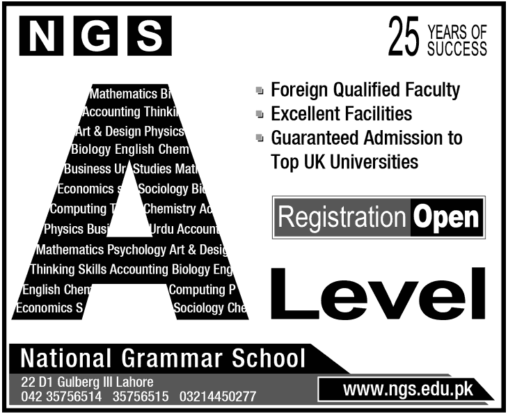 National Grammar School ngs.edu.pk Registration 2024