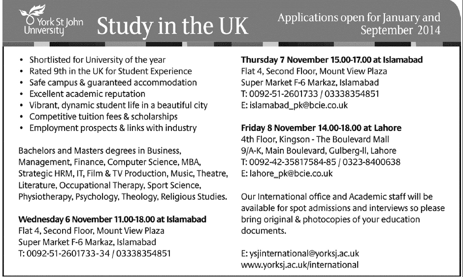 Study in UK 2013-2014