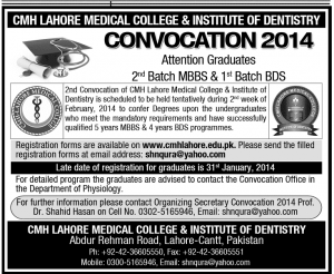 CMH Lahore Convocation 2014