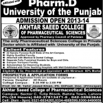 University of The Punjab Admissions 2013