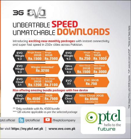 PTCL-Internet-Packages evo