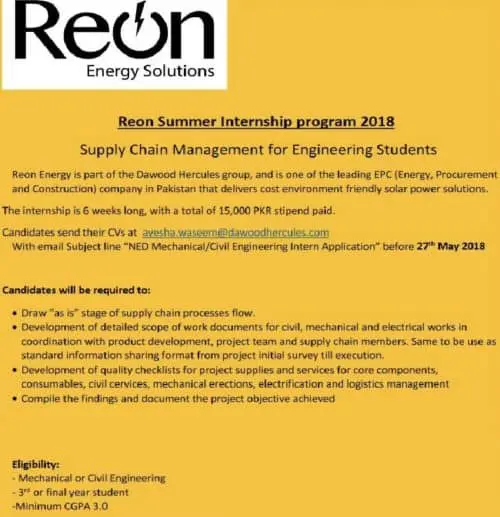 Reon Energy Solutions Internships