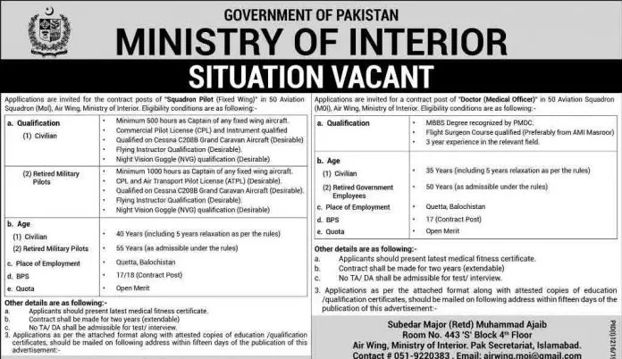 Jobs-in-Ministry-of-Interior Pakistan