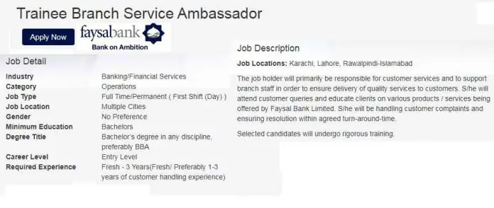 Faysal-Bank-Trainee-Branch-Service-Ambassador-2020-Jobs