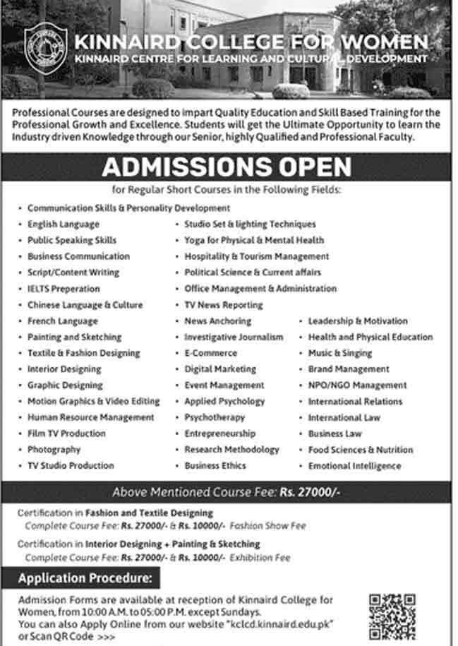 Kinnaird-College-for-Women-Lahore-Admission-2024
