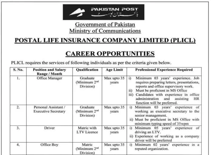 Postal-Life-Insurance-Jobs-2021