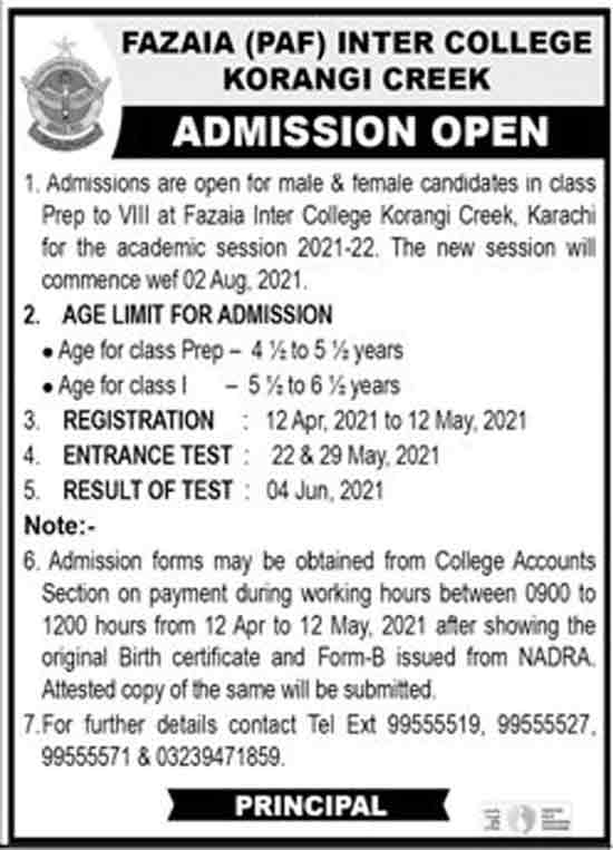 Fazaia-Inter-College-Karachi-Admissions-2024
