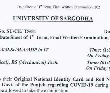 University-of-Sargodha-Date-Sheet-2021