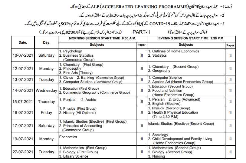 Bise-Lahore-12th-class-date-sheet