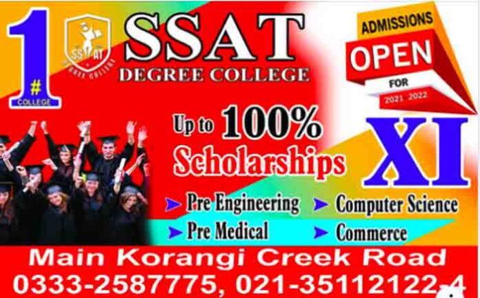 SSAT-Degree-College-Karachi-1st-year-Admissions-2021