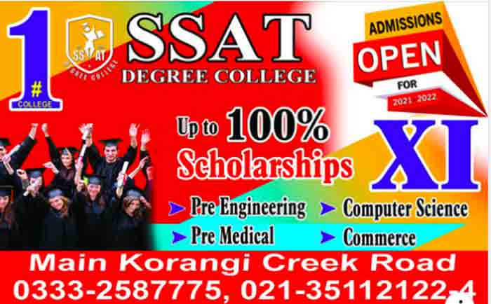 SSAT-Degree-College-Karachi-1st-year-Admissions-2024