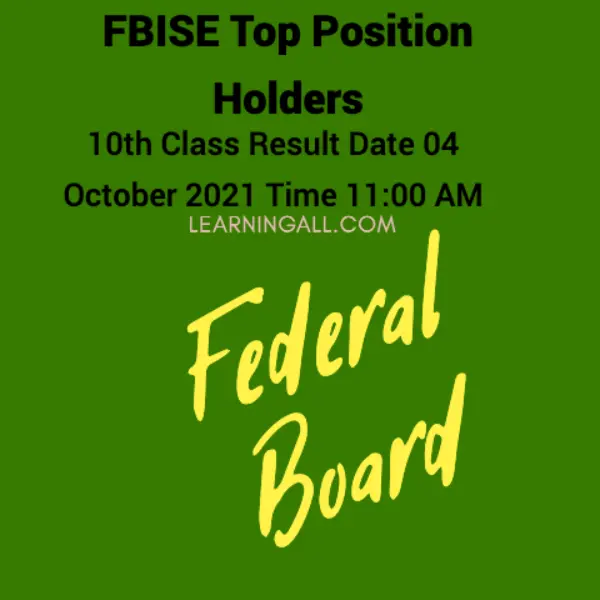 FBISE Matric Position Holders 2023