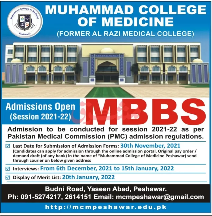 Muhammad College of Medicine Admission 2021