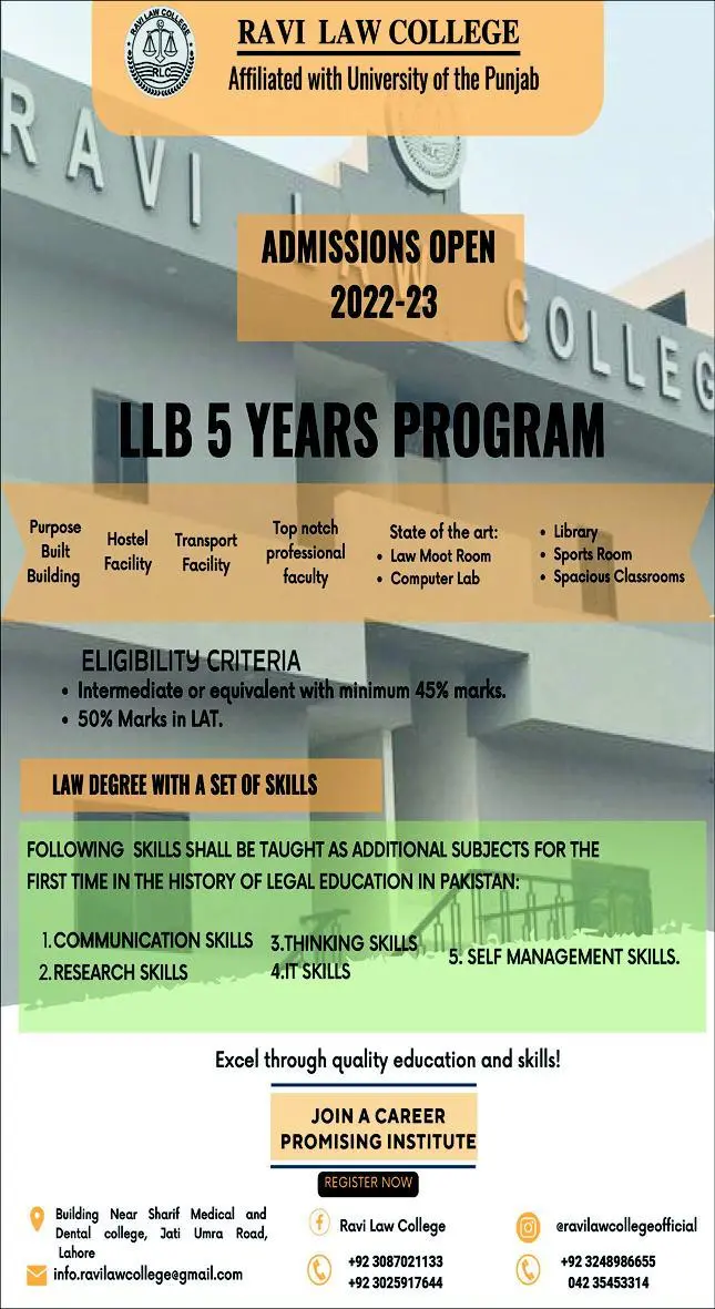 Ravi Law College Admission 2024