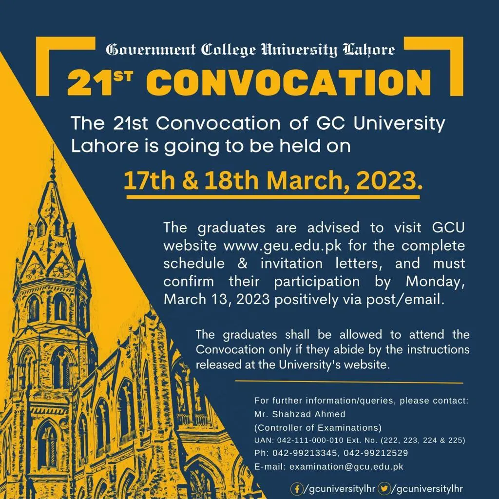 GCU Lahore Admission 2023