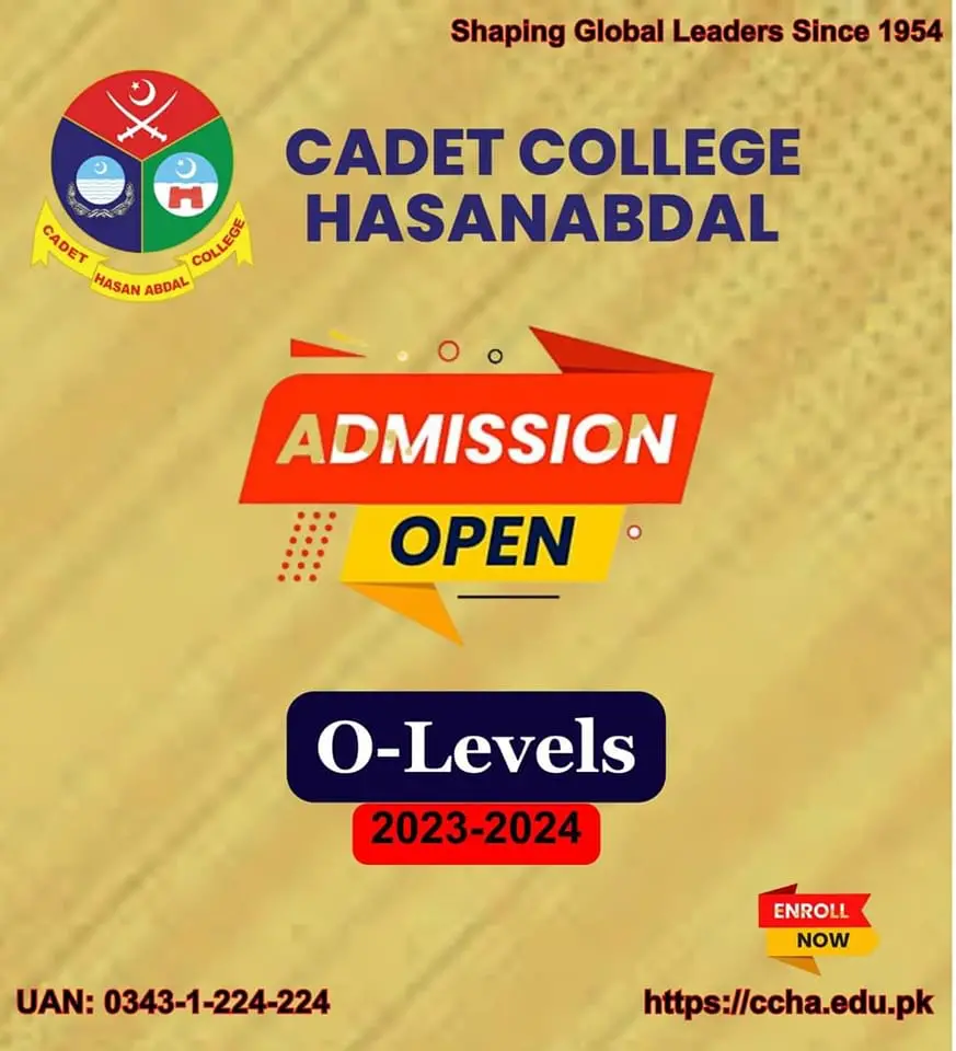 Cadet College Hasan Abdal Admission 2024 O Level