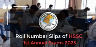 FBISE Roll Number Slip 2023 Download PDF HSSC