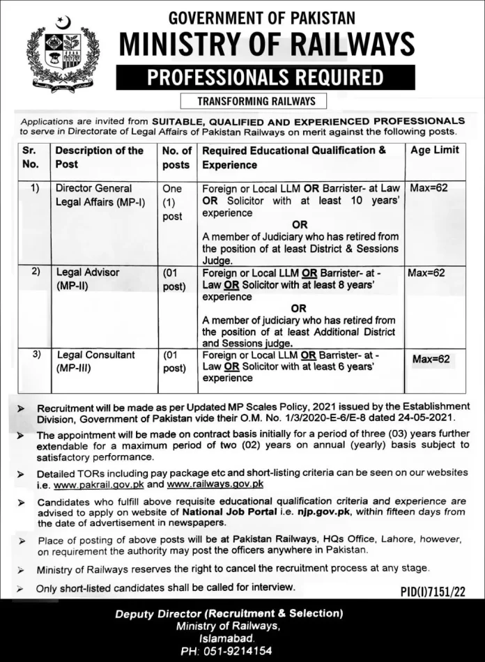 Pakistan Railway Jobs 2023