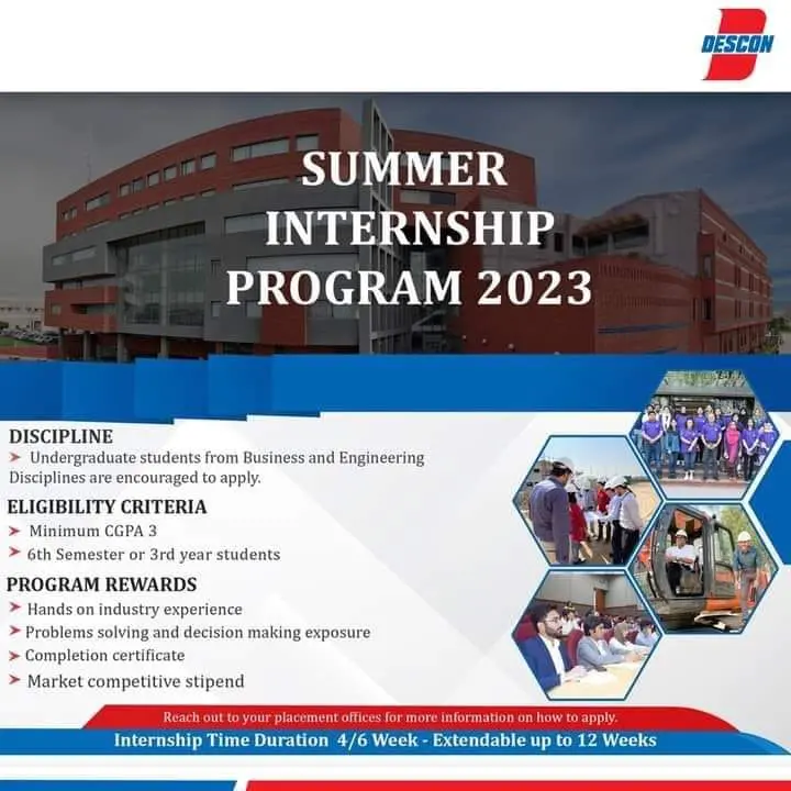 Descon Internship program 2024 Apply Online Eligibility