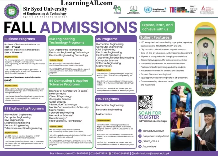 SSUET Admission 2023 Merit List