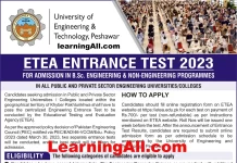 UET Peshawar Entry Test LearningAll.com