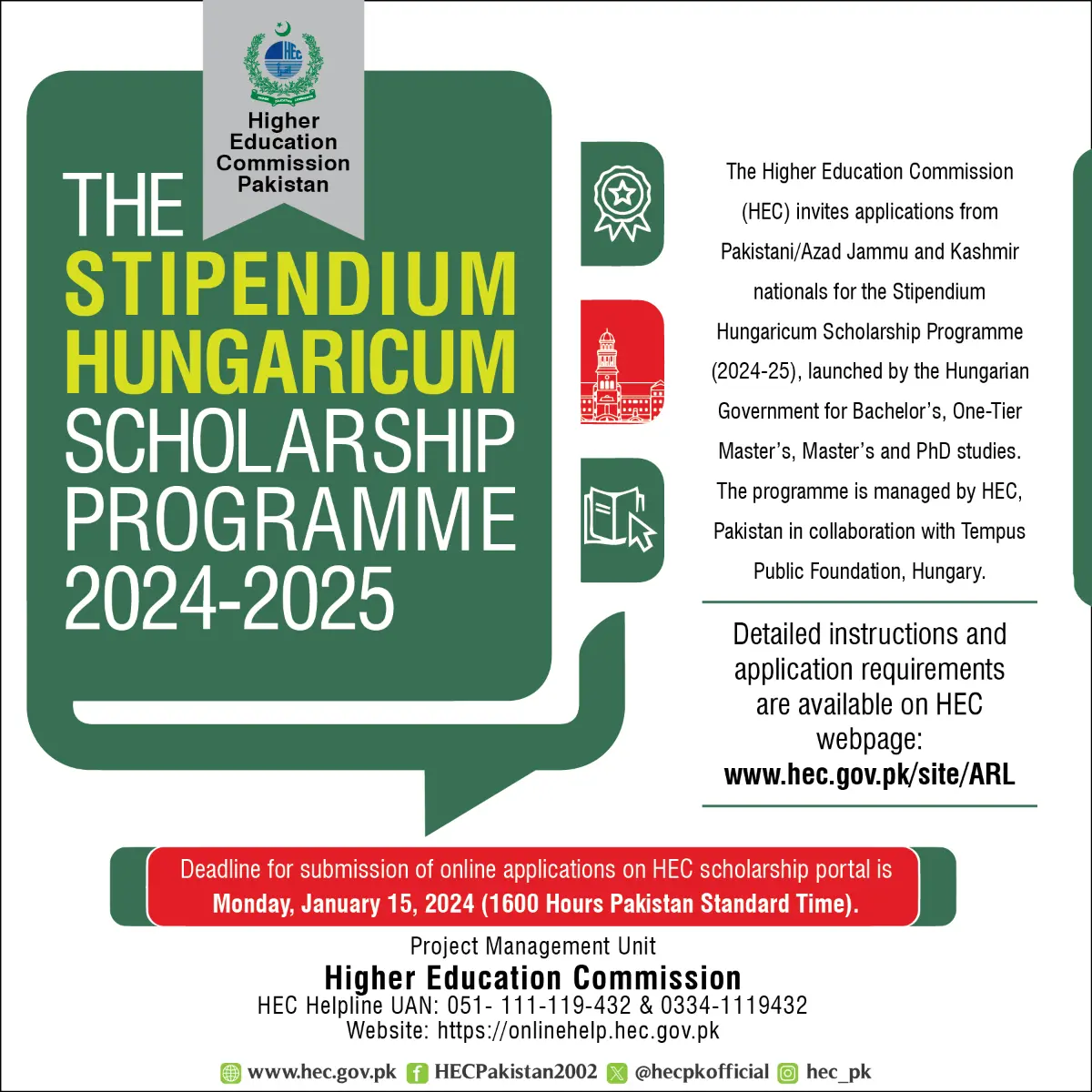 HEC Offer Scholarships in Hungary for Pakistani Students 2024