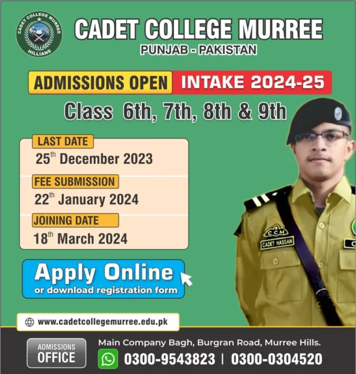 cadet college murree 2025