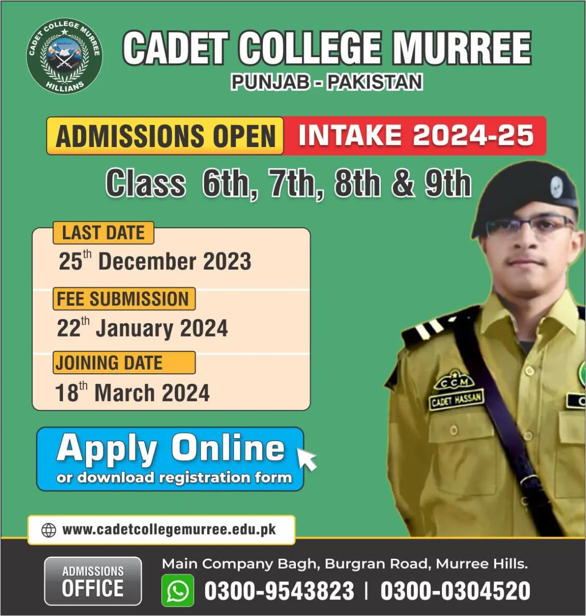 cadet college murree 2024