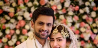 Shoaib Malik with Sana Javed