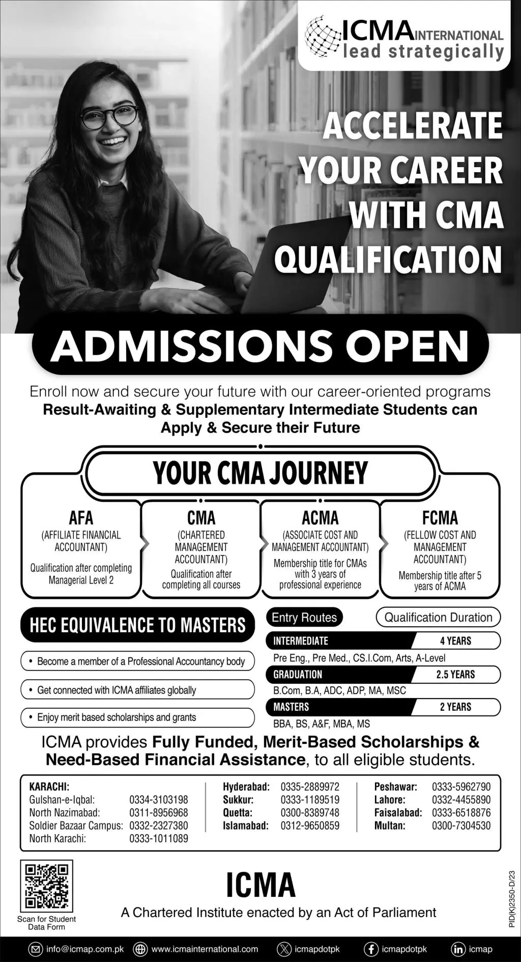 ICMA Pakistan Admissions 2024 in Karachi