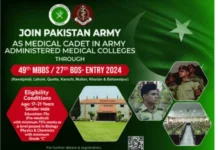 Join Pak Army as Medical Cadet 2024
