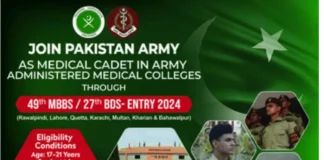 Join Pak Army as Medical Cadet 2024