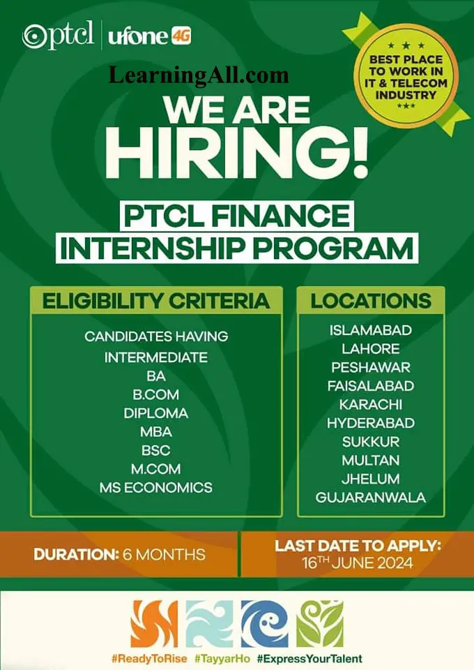 PTCL Finance Internship 2024
