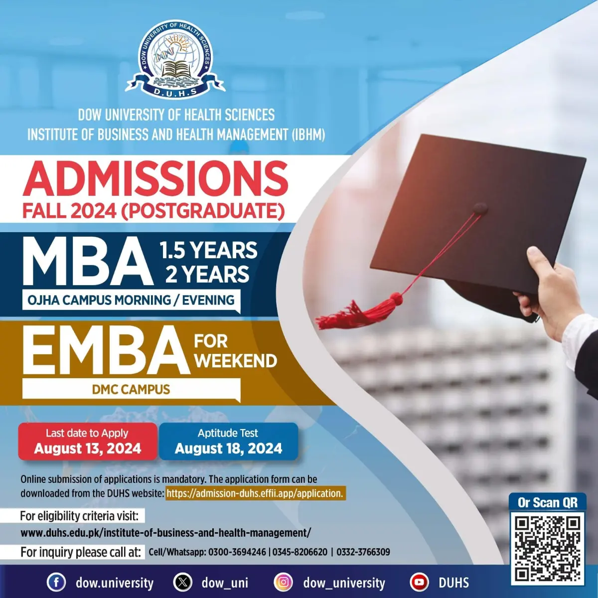 Down University IBHM MBA EMBA fee
