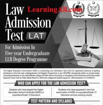 HEC Law Admission Test Date 2024 LAT LLB