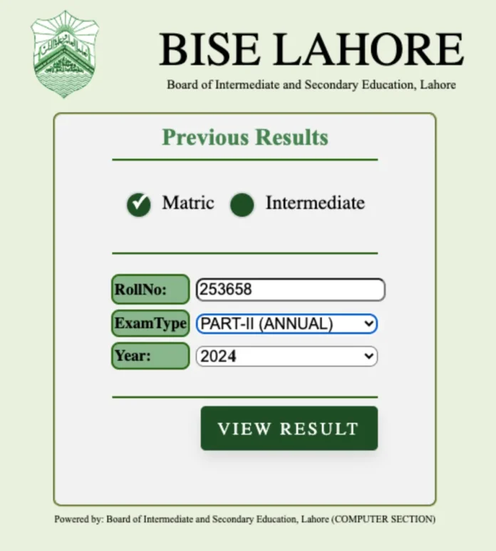 Lahore Board Matric Result 2024